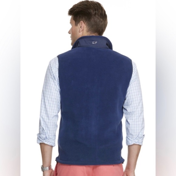 Vineyard Vines Men's Blue Fleece Harbor Vest Size M - Picture 2 of 7